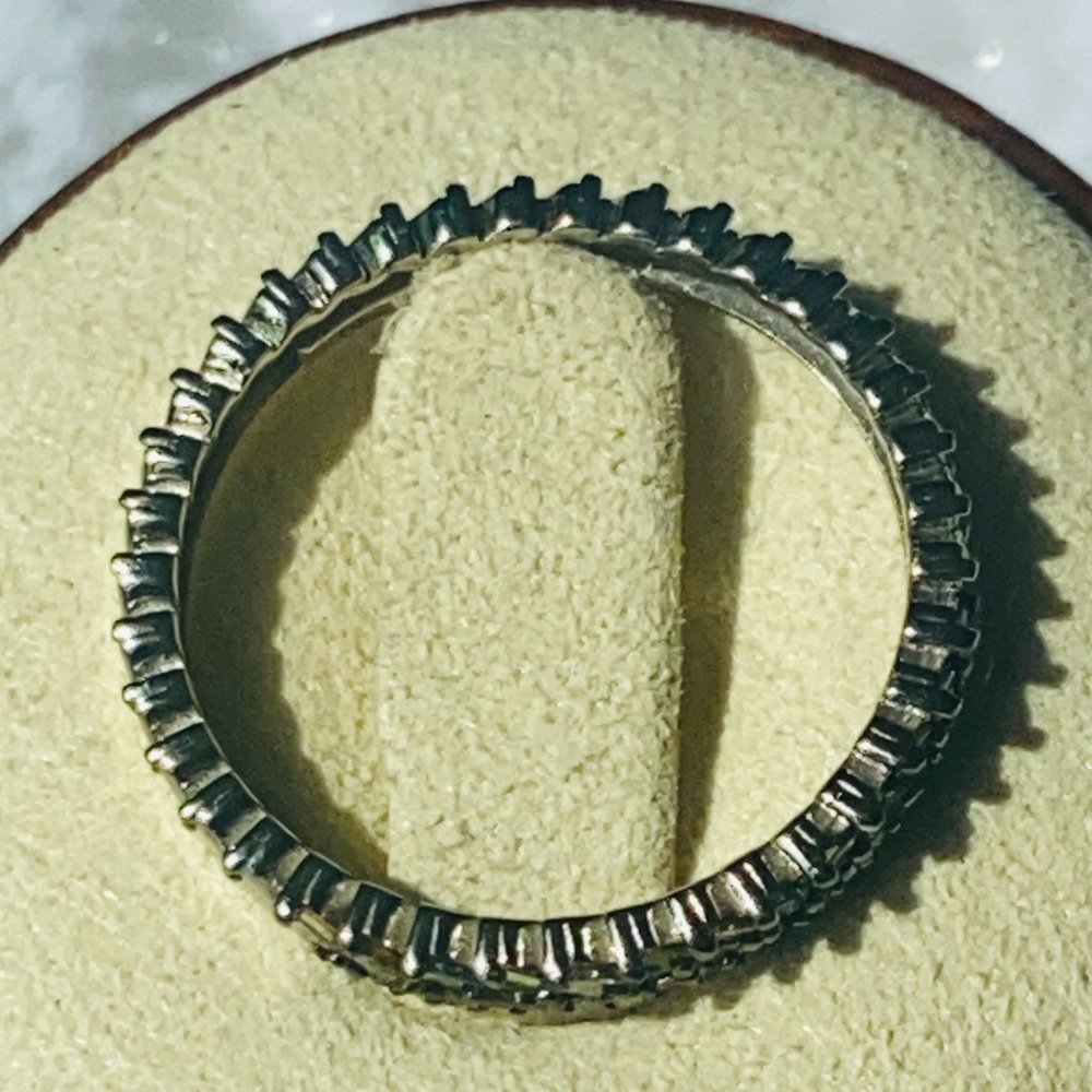 Natural Multi Diamond 0.25 ctw Stackable Band Ring Platinum Over Sterling Silver - Picture 4 of 7